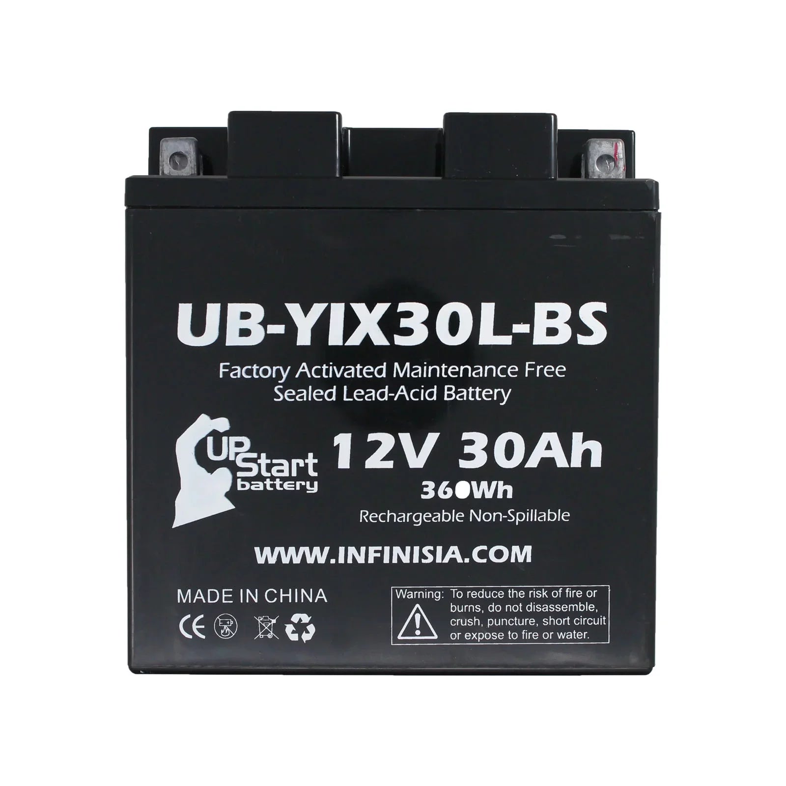 Replacement YIX30L-BS Battery 12V 30AH SLA - with Moto Guzzi V7, 2014 Polaris Ranger, 2018 Polaris Rzr, 2010 Polaris Ranger, 2011 Polaris Ranger, 2015 Polaris Rzr, 2012 Polaris Ranger