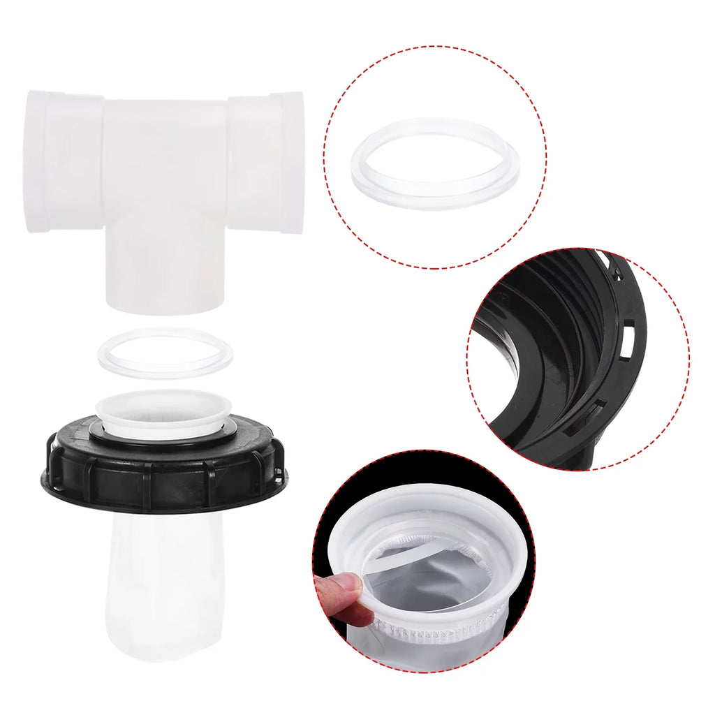 163mm IBC Lid Filter Wrap T-Shaped Rainwater Tank IBC Tote Shield with Washable Nylon Filter