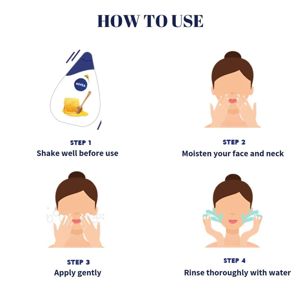 Nivea Face Wash, 100ml & Oil Body Wash, Women, 250ml