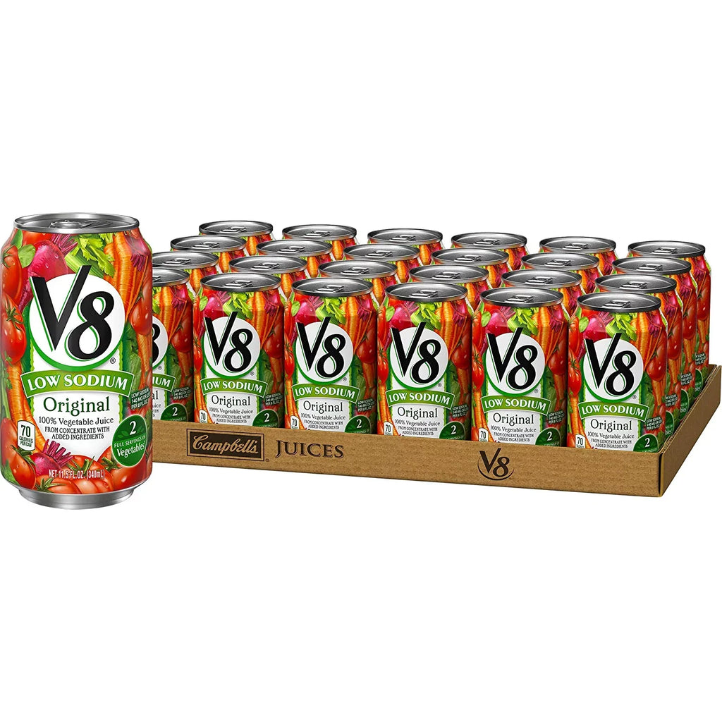 V8 Original Low Sodium 100% Vegetable Juice, 11.5 Oz. Can (Pack Of 24)