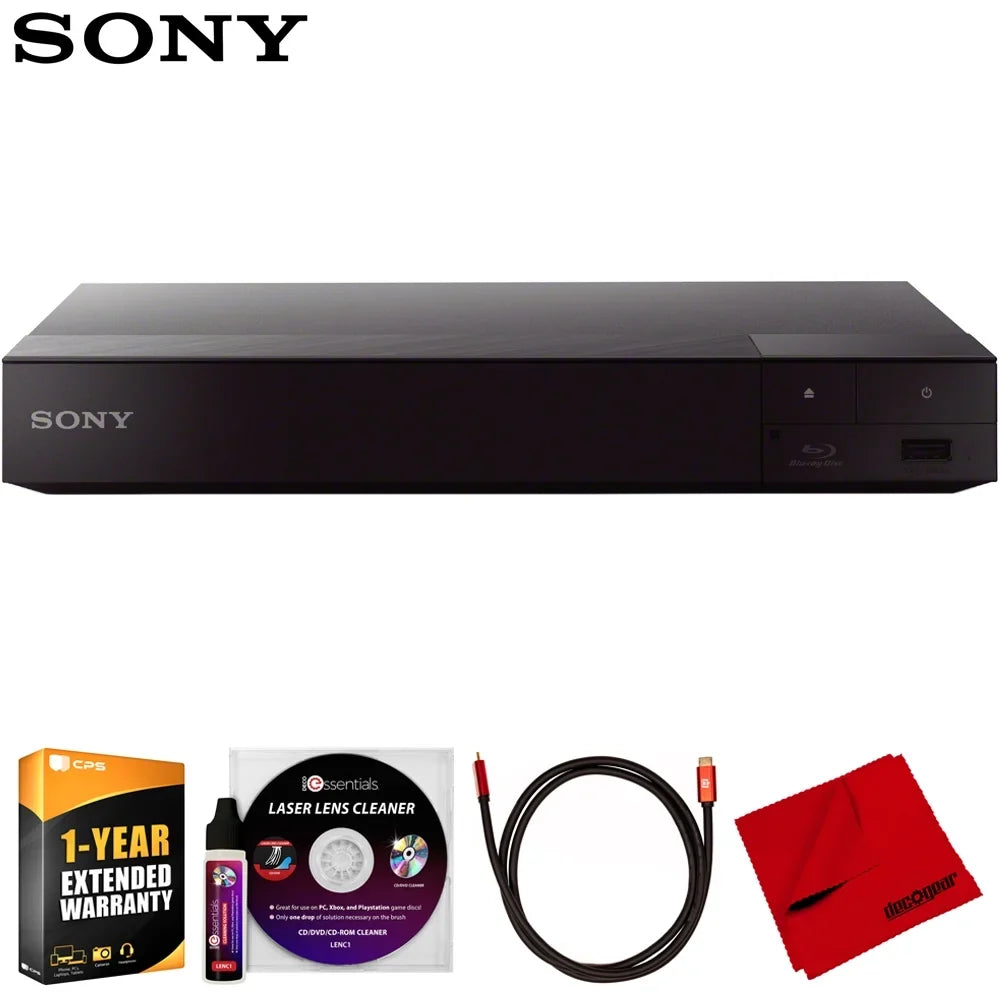 Sony BDP-S6700 4K Upscaling 3D Streaming Blu-ray Disc Player Bundle with Deco Gear 6FT HDMI Cable, Microfiber Cleaning Cloth, Deco Essentials Laser Lens Cleaner & 1 Year CPS Enhanced Protection Pack