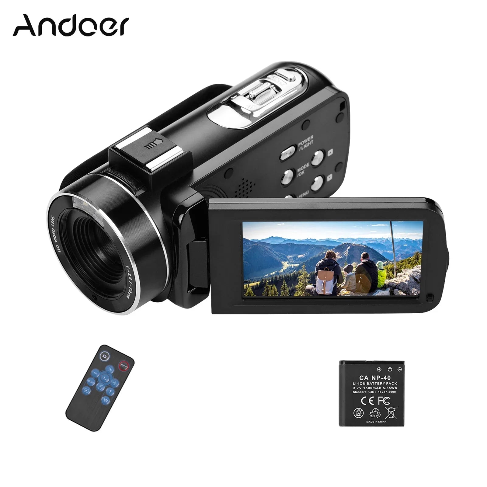Andoer-2 Video Camera,Video Camera 4K Handheld DV 3.0 Inch IPS Camera 3.0 Inch IPS Monitor Burst DV Professional Video Function Inch IPS Monitor AINN ERYUE