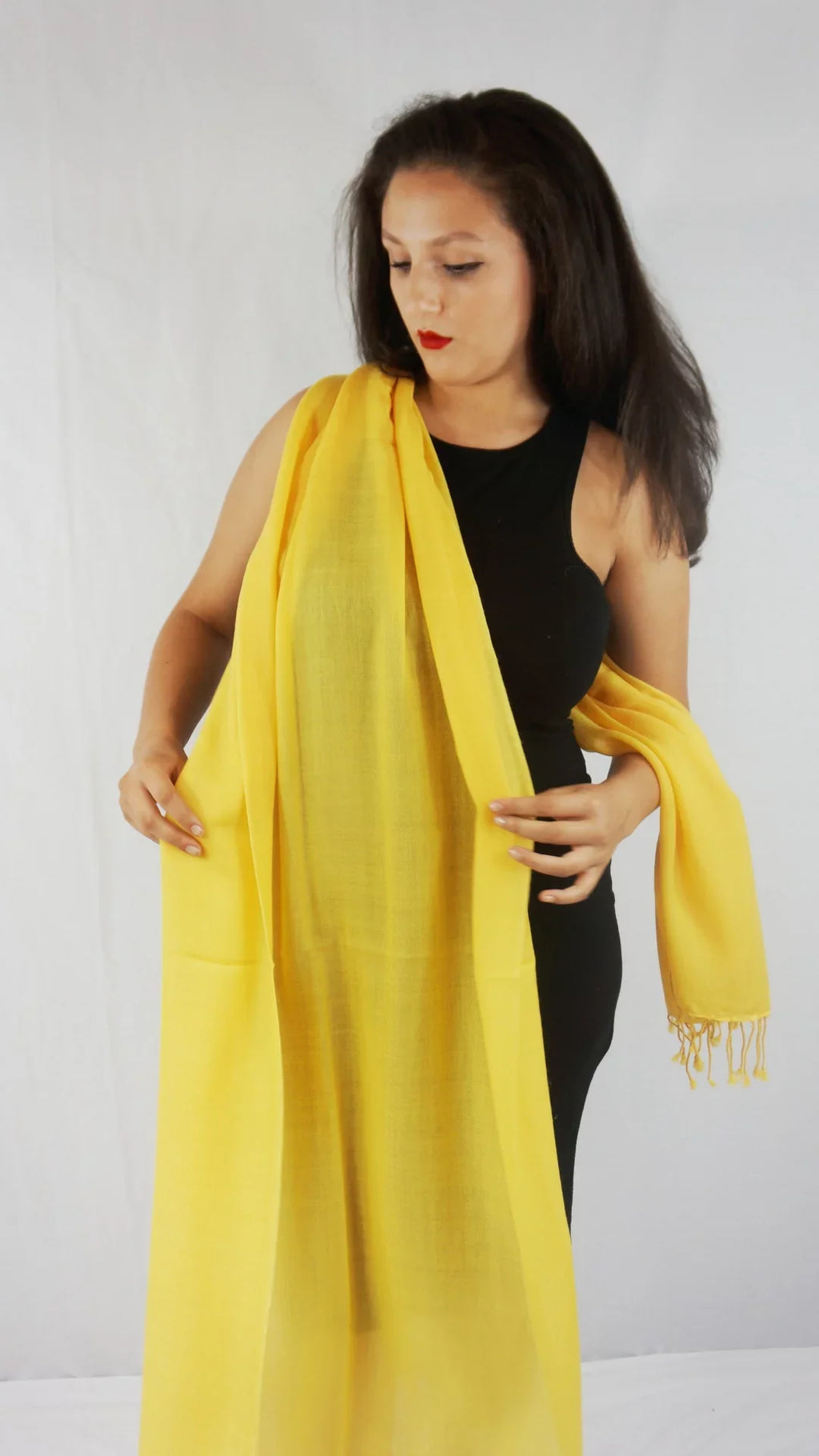 Fancy Shawl/Sheer Shawl/Summer Shawl/Water Pashmina Shawl/Light weight Shawl/Evening Shawl/Pashmina Shawl/Scarf/Scarves (Marigold Yellow Regular Shawl)