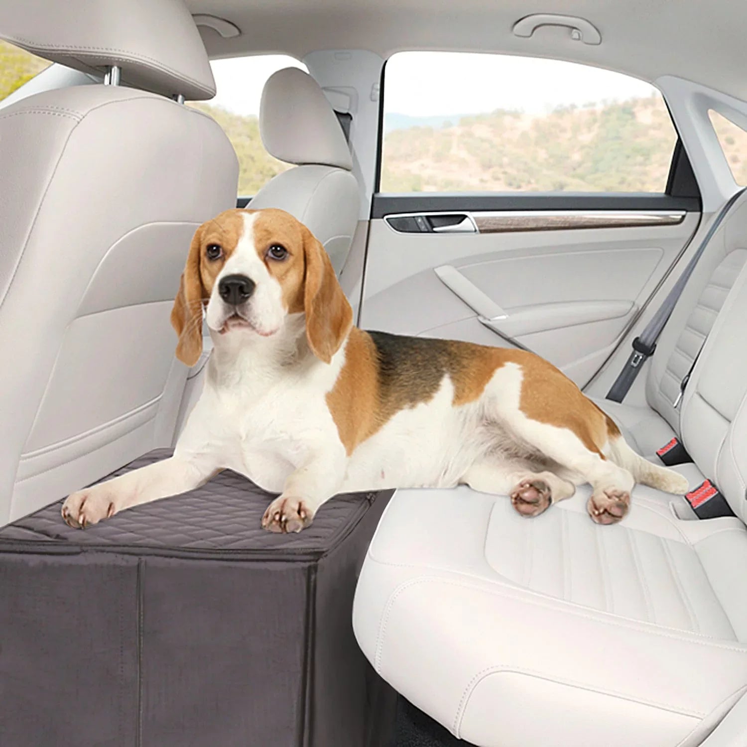 MSR Imports Dog Car Back Seat Extender Safer More Comtable Back Seat Platm and Storage Black
