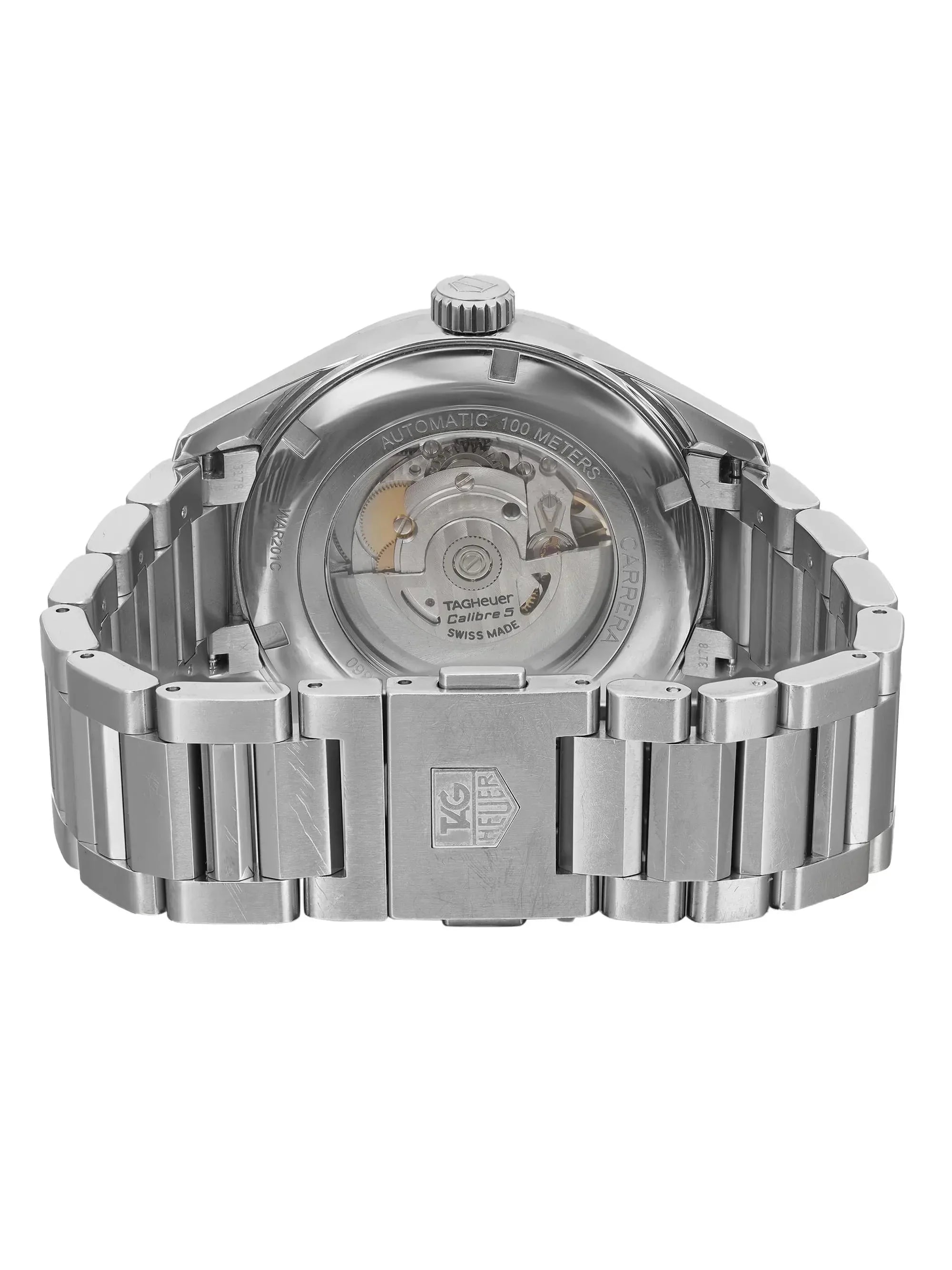 Pre-owned TAG Heuer Carrera 41mm Day-Date Steel Watch WAR201C.BA0723 (Good)