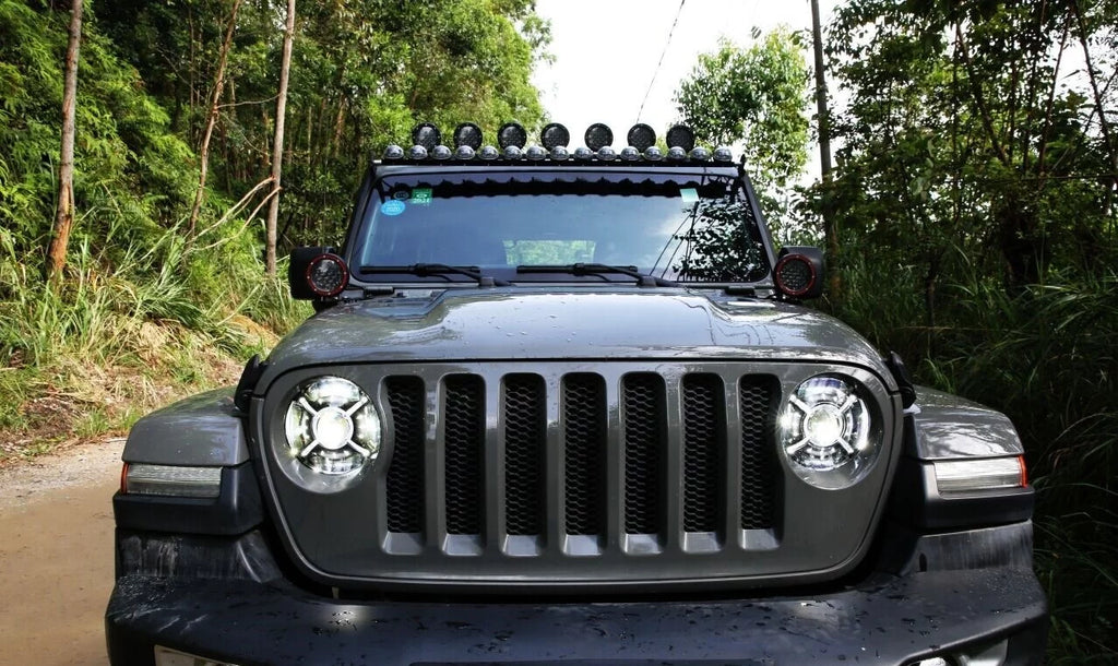 Race Sport RS9JLAAH-RGB 9in adj. Angle Beam 108w headlight w X-HALO For JEEP JL