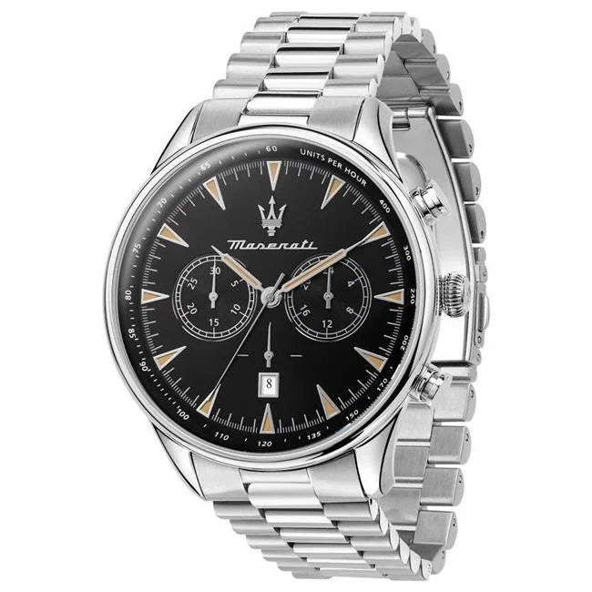 Tradizione Chronograph Black Dial Quartz 100M Men Watch Adult - Blue