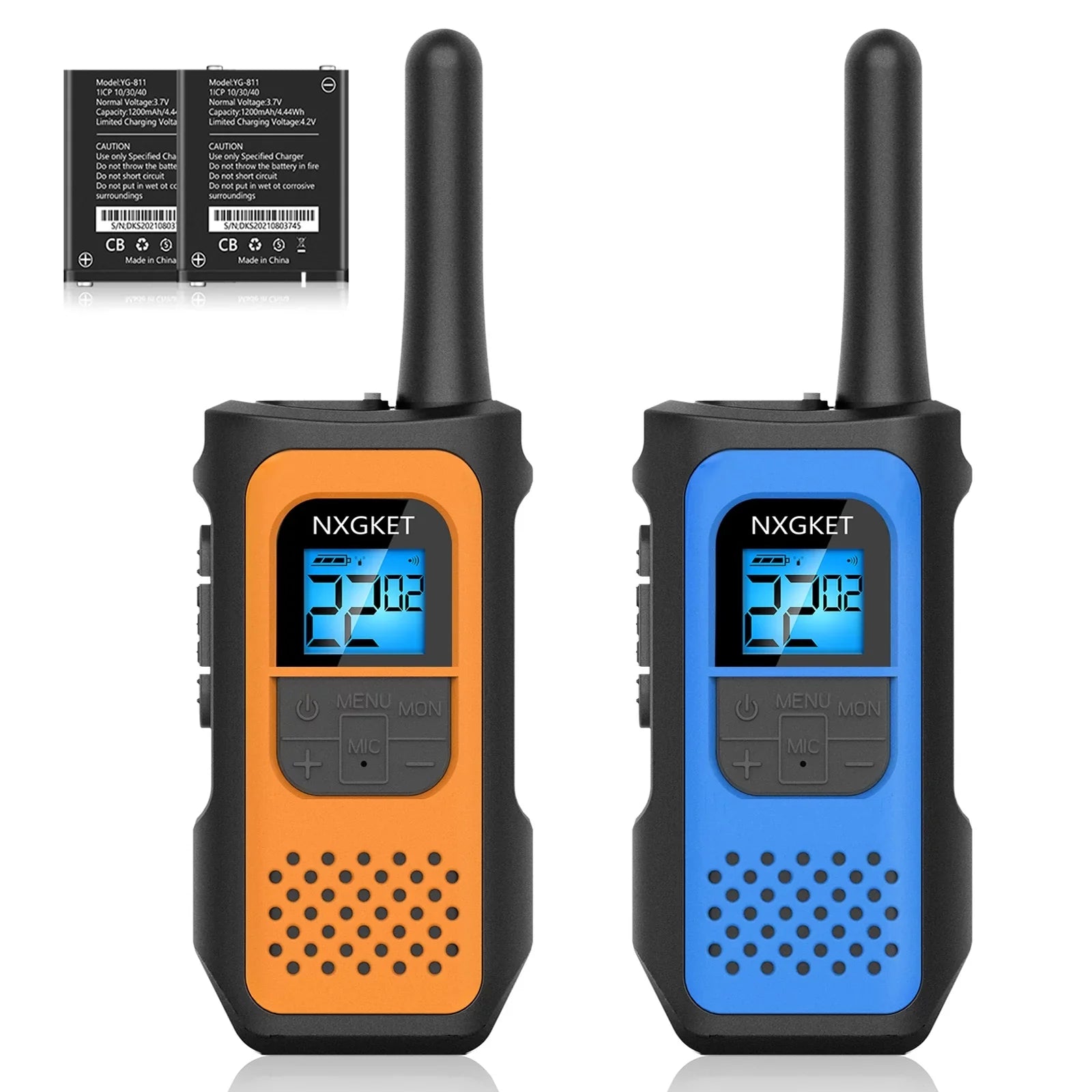 Walkie Talkie, NXGKET Walkie Talkies Adults Kids, Rechargeable Long Range 2 Way Radios 22 Channel with Li-Ion Battery Gift Set Family Outdoor(2 Pack)