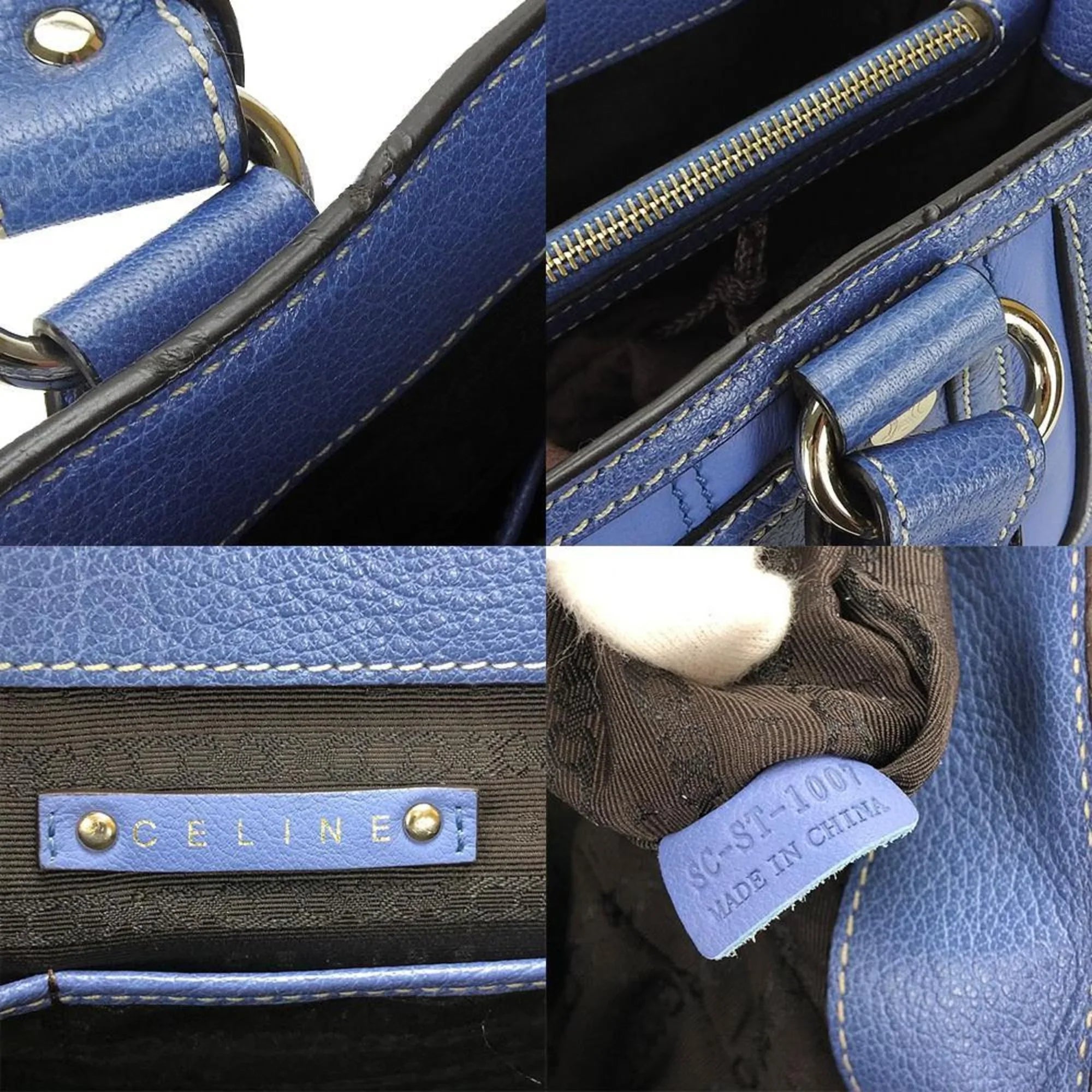 Pre-Owned Celine Handbag Boogie Bag 134023PLA.06BM Leather Blue Women's CELINE (Good)