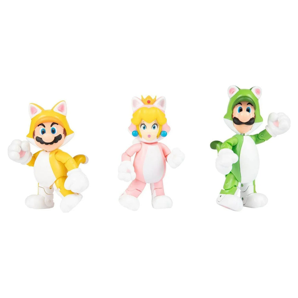 Super Mario 3D World Multi Pack Browsers Fury Toy Cat Mario Peach Luigi Figure