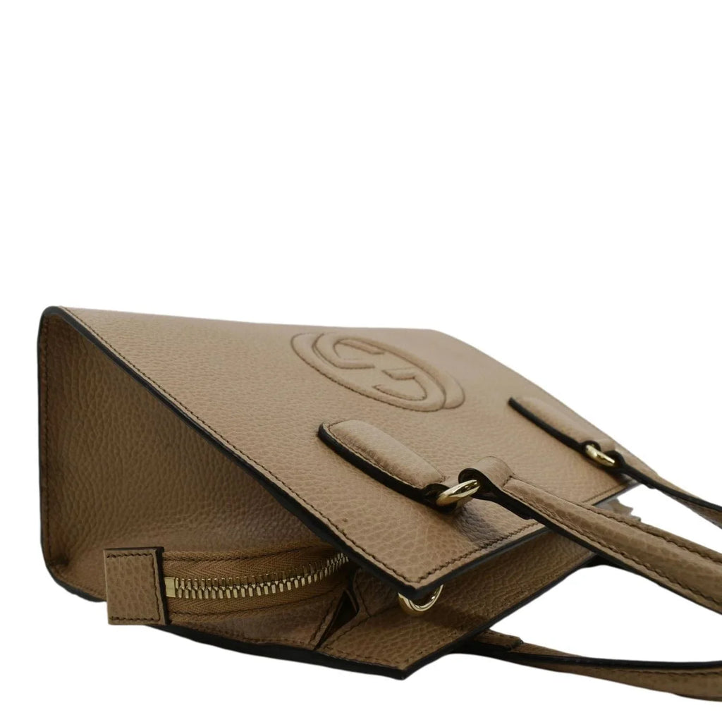 Pre-owned GUCCI Soho Leather Top Handle Hobo Bag Beige 607722