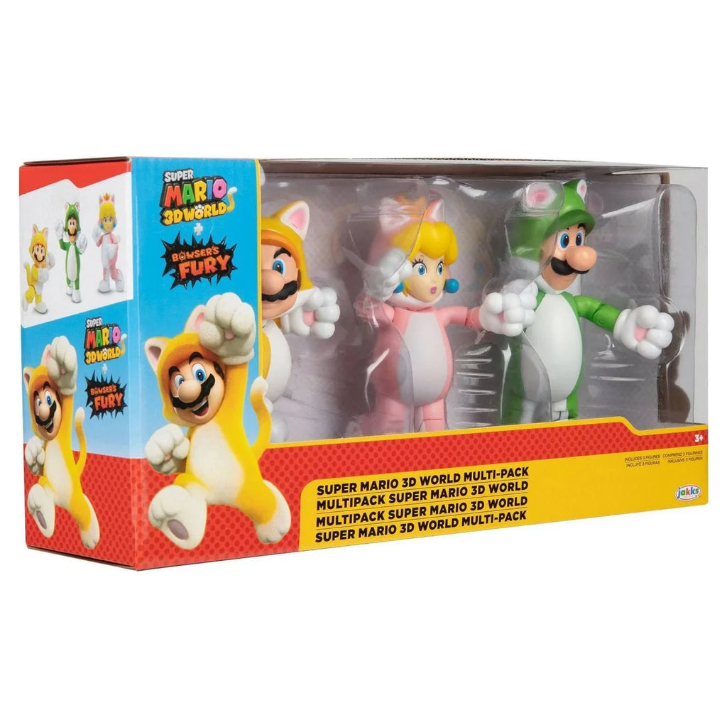Super Mario 3D World Multi Pack Browsers Fury Toy Cat Mario Peach Luigi Figure
