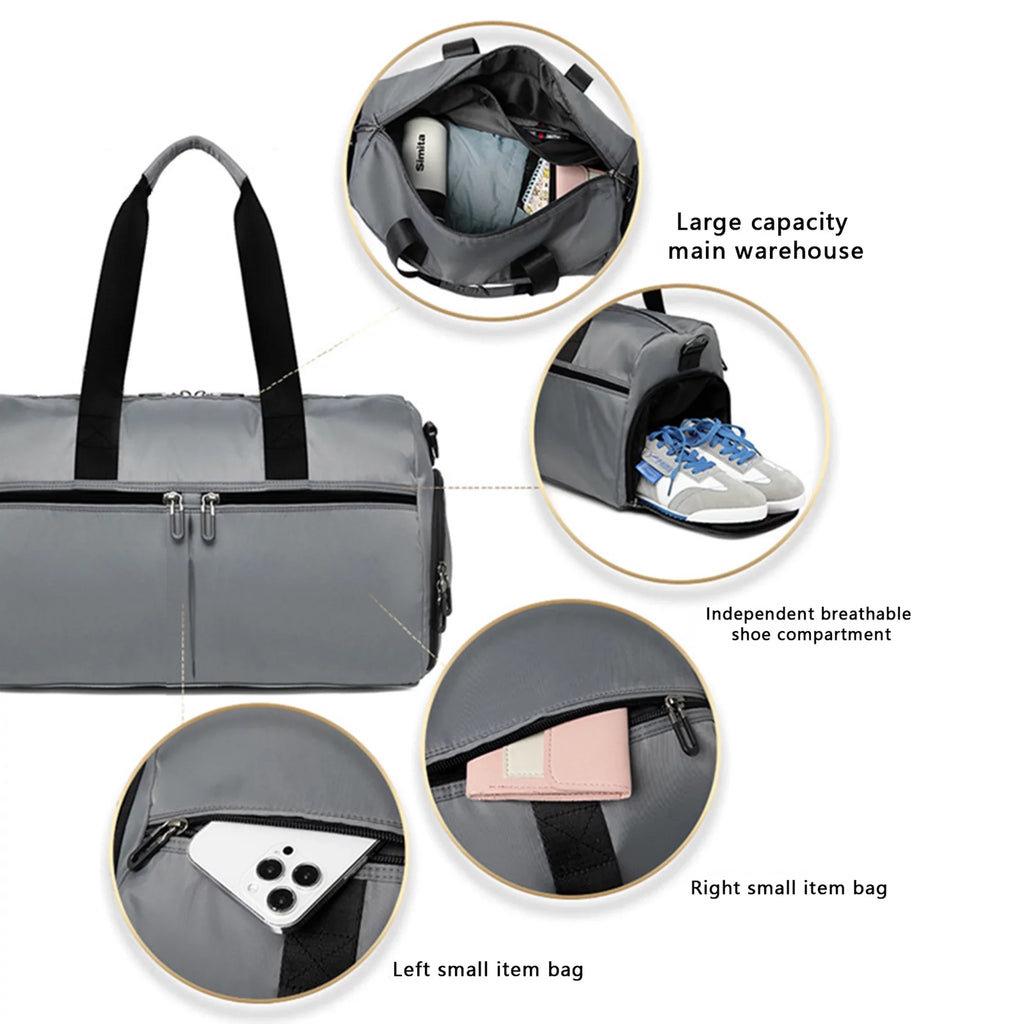 Tsseiatte Travel Duffel Bag Women Men Overnight Bag Small Sports Bag with Dry Wet Pocket and Shoes Compartment