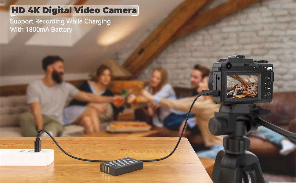 OIEXI 48MP Digital Camera Photography,4K Video Camera with Front and Rear Dual Cameras,18X Digital Zoom,3.0-inch Screen,32GB Micro Card,Rechargeable Battery,Camera Kids/Teens/Beginners(Black)