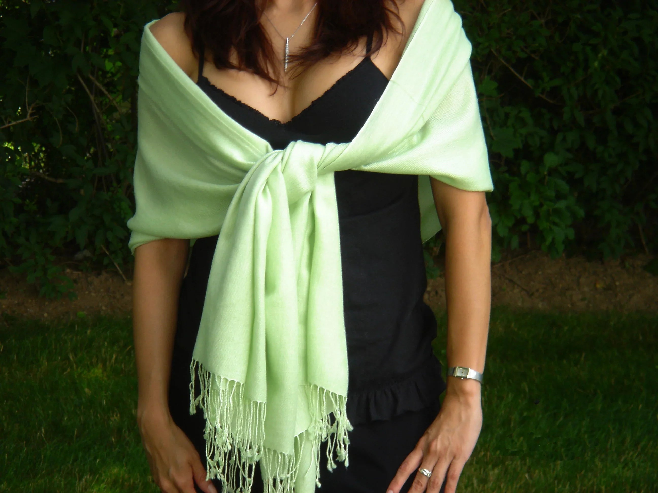 Scarf/Scarves/Shawl/Shawls/Stole/Wrap/Pashmina Scarf/Pashmina Shawl/Cashmere/Cashmere Scarf/Wool/Silk (Mint Green)