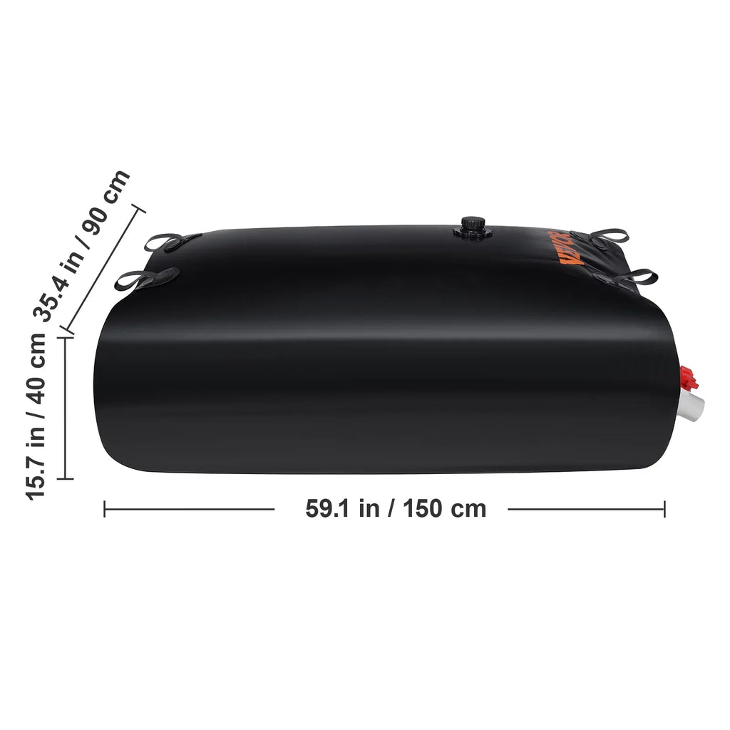 BENTISM Portable Water Storage Bladder Rainwater Bag,143 Gallon Large Capacity Water Storage Containers,1000D PVC Water Bladder Including Spigots and Overflow Kit,Water Tank