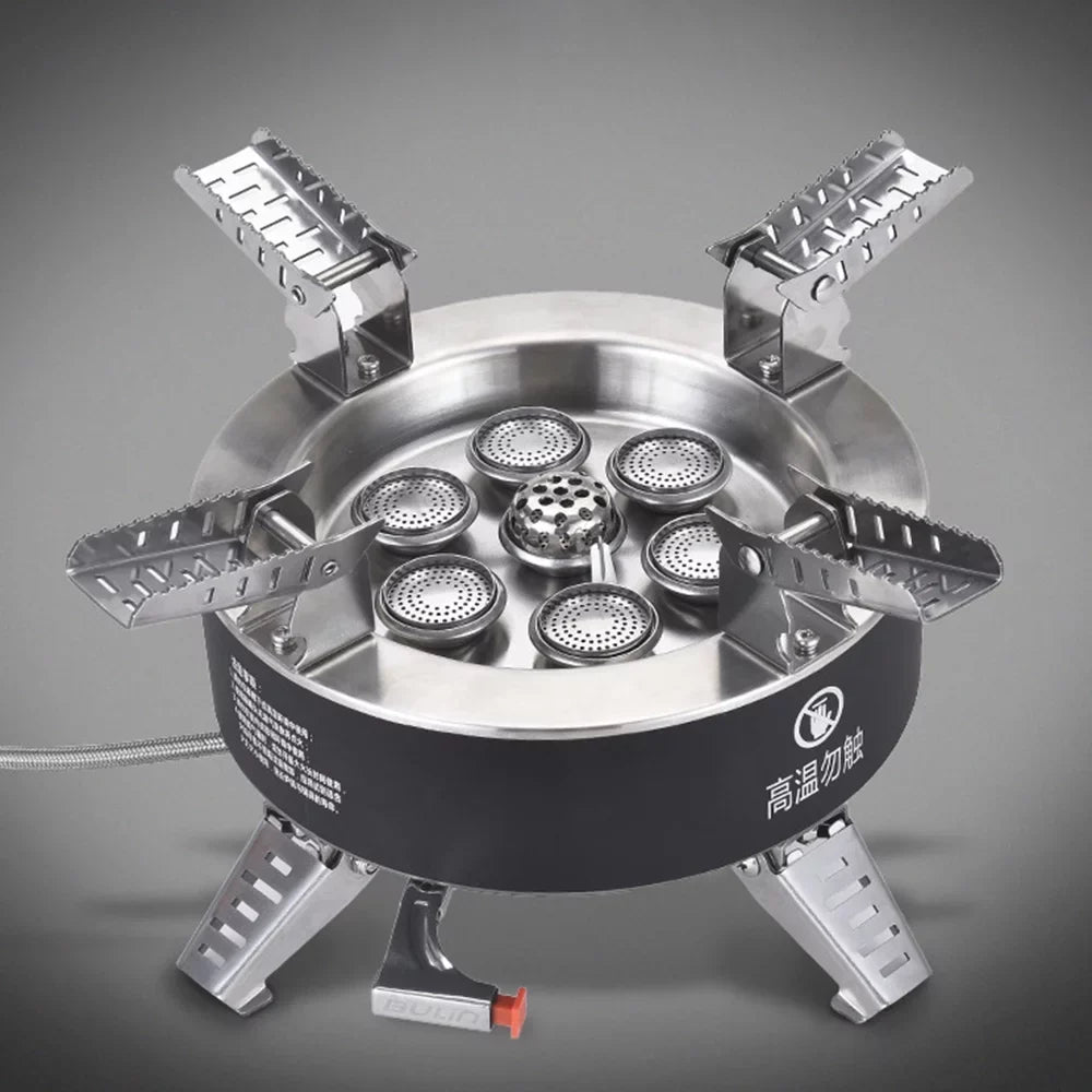 Dcenta Collapsible Camping Stove, 18000W High Seven core Gas Stove, Windproof Backpacking Stove, Fishing Hiking Traveling
