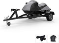 Custom Fit proof Jet Ski Coating Full Yamaha Waverunner FX Cruiser/HO/SHO/FX HO 2007-2008 - Gray/Black - Trailerable - All - Rain & Sun - Free Trailer Straps & Bag