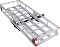 Hitch Cargo Carrier, Aluminum Trailer Hitch Cargo Carrier Fits 2” Receiver, 60” x 22” x 7” Mount Luggage Rack, Vehicle Cargo Basket SUV, Truck, Car, 500LBS Capacity