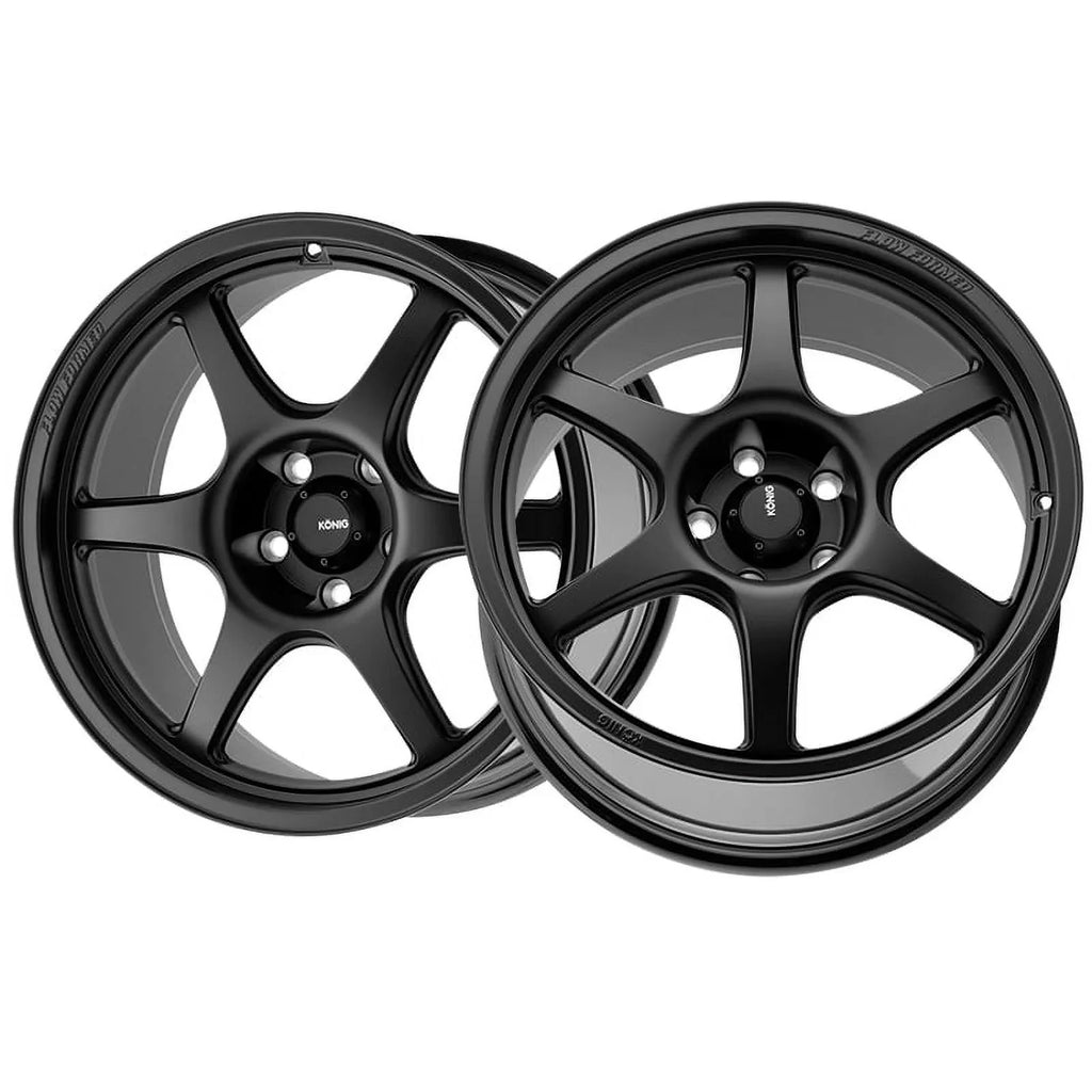 17x8 Konig 106B Hexam Matte Black Wheel 5x114.3 (38mm)