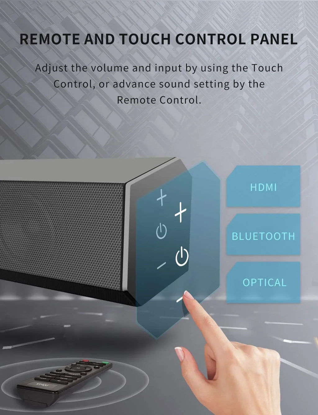 Open Box VMAI 2.1 Sound Bar with Subwoofer, 120W, Bluetooth 5.0, 34" FS21HS-L - Black