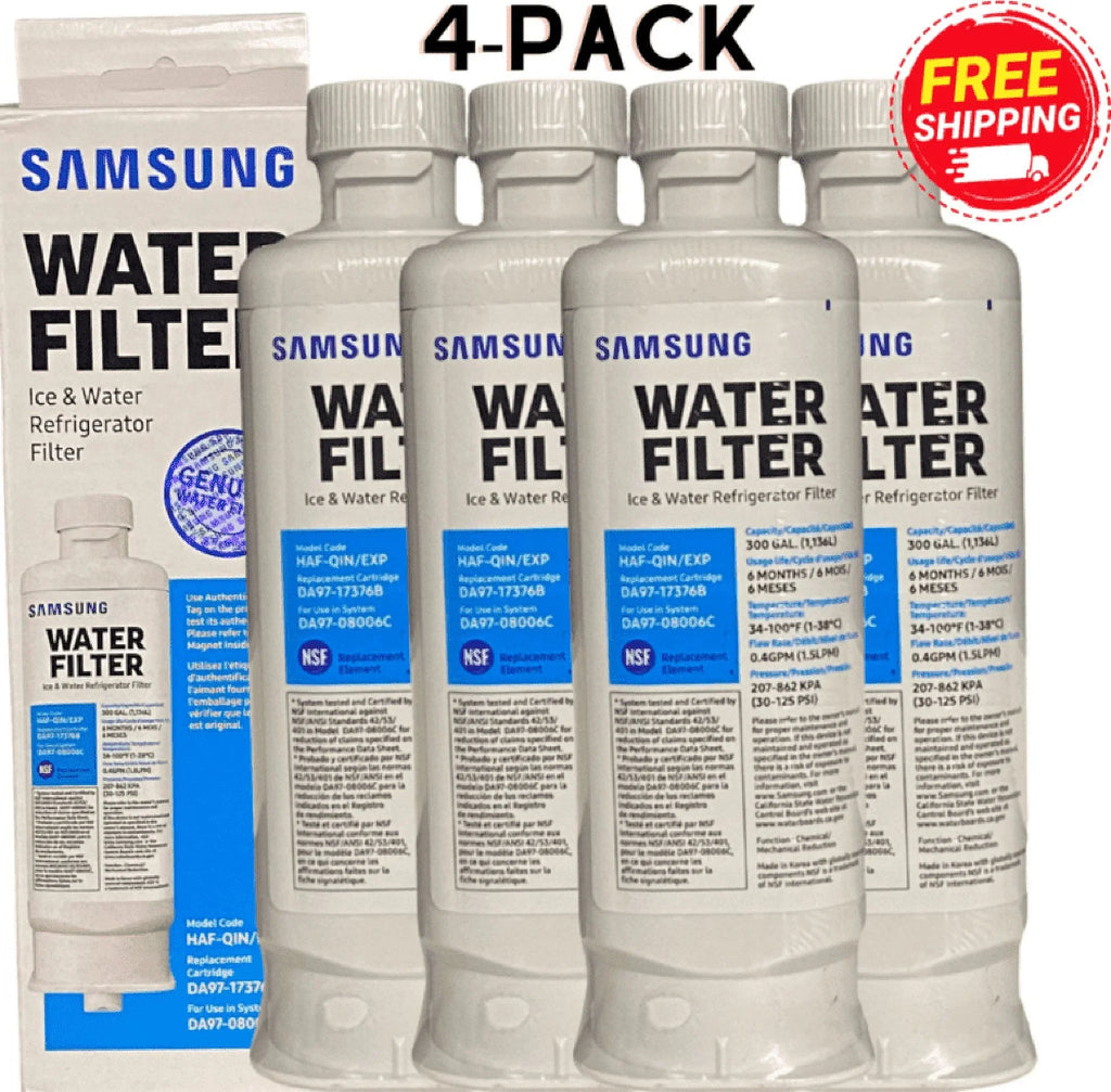 4-Pack Replacement DA97-17376B HAF-QIN/EXP Refrigerator Water Filter New, Sealed