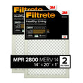 Filtrete 14 x 20 x 1, AC Furnace Air Filter, MPR 2800, Healthy Living Ultrafine Particle Reduction, 2-Pack (exact dimensions 13.781 x 19.781 x 0.84) 14 x 20 x 1
