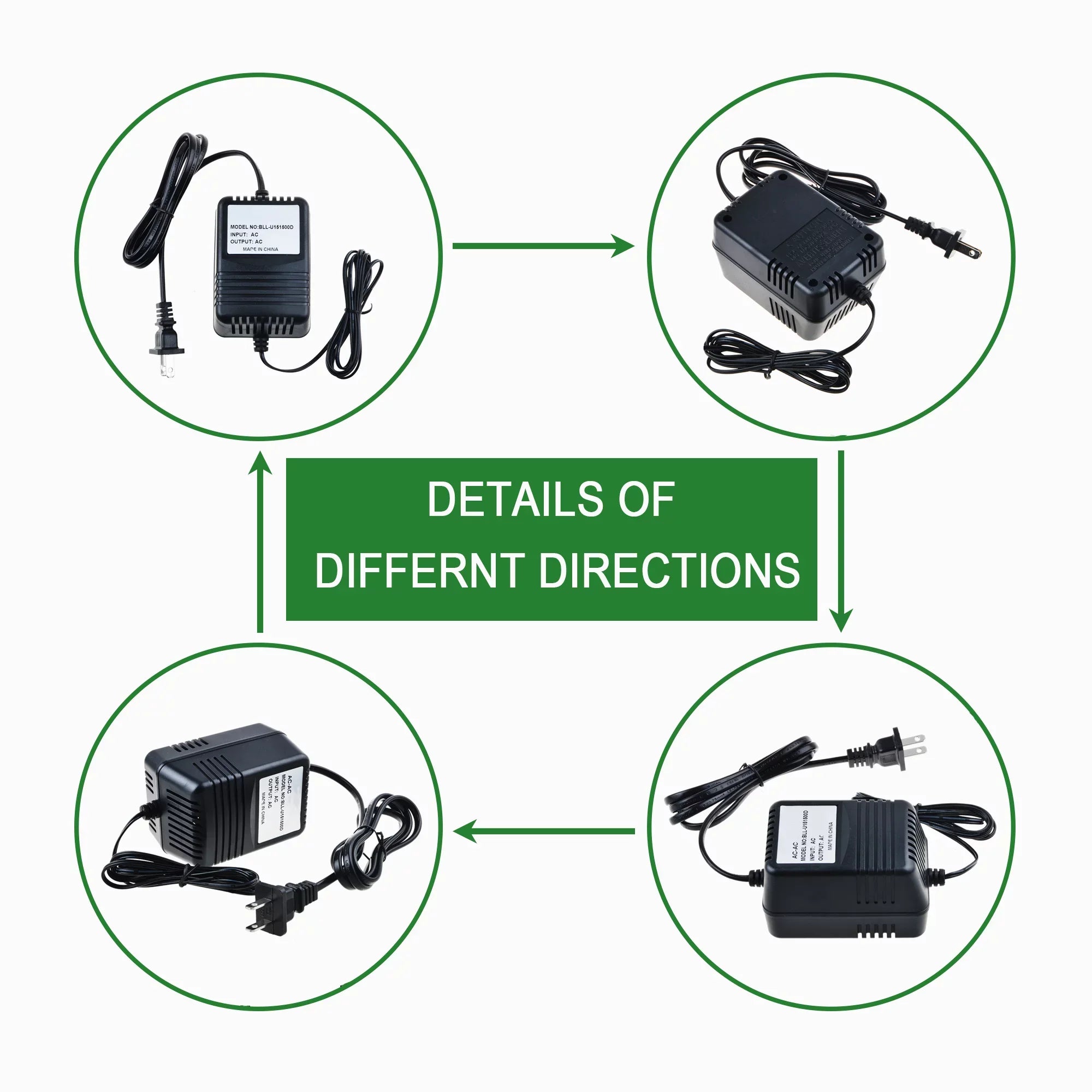 KONKIN BOO AC/AC Adapter Replacement Icon Neo Phantom NeoPhantom 2 Mic input Preamp;Icon NeoAmp 4-Channel Headphone Amplifier;Icon Neo PreAmp NeoPreAmp instrument microphone pre-amp
