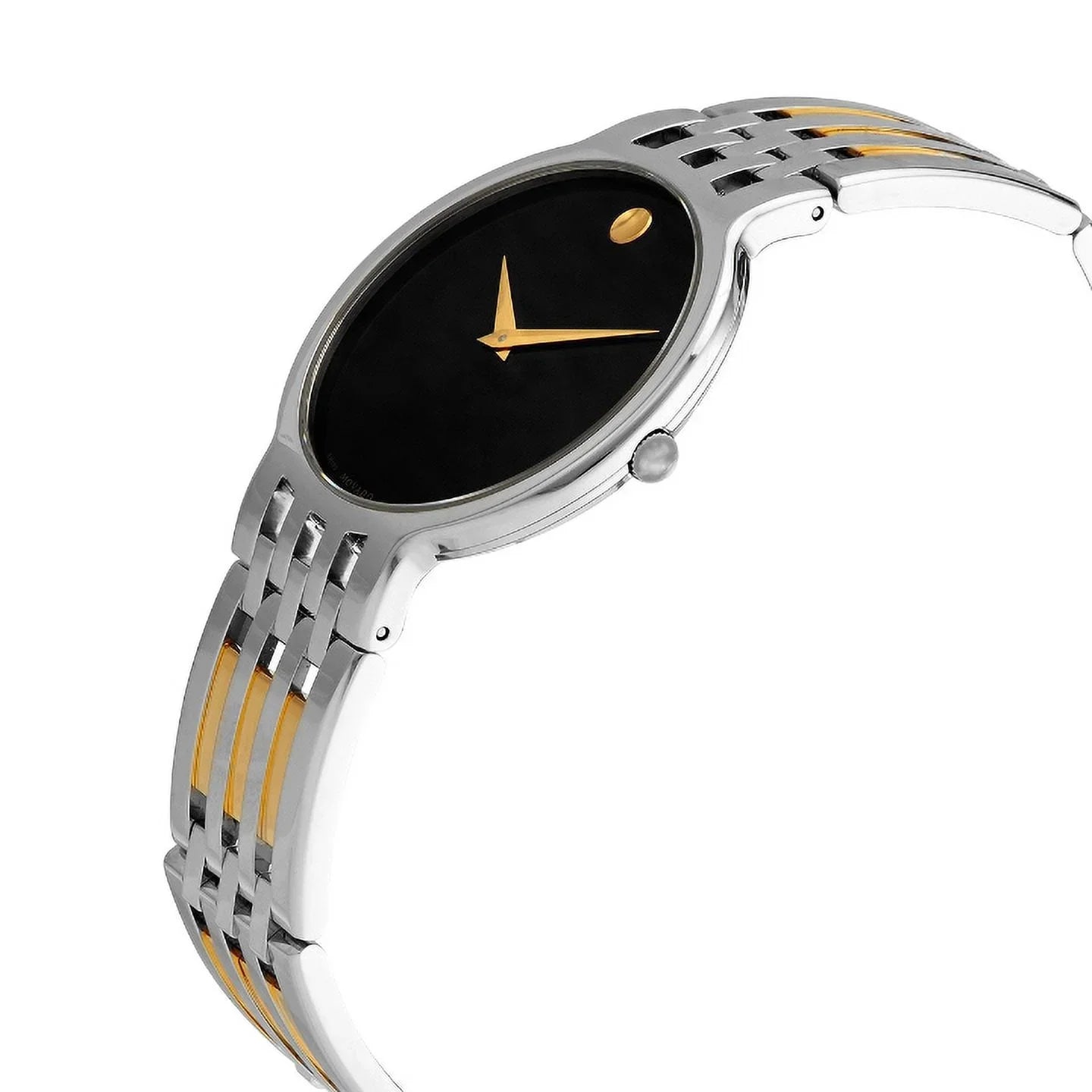 MOVADO 0606962 ESPERANZA BLACK DIAL TWO TONE STAINLESS STEEL MENS WATCH