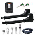 TOPENS AT1202 Dual Swing Gate Opener Heavy Duty Automatic Gate Motor Double Swing Gates Up to 18ft per Arm, Electric Driveway Gate Operator AC Powered with Remote Control Kit Solar