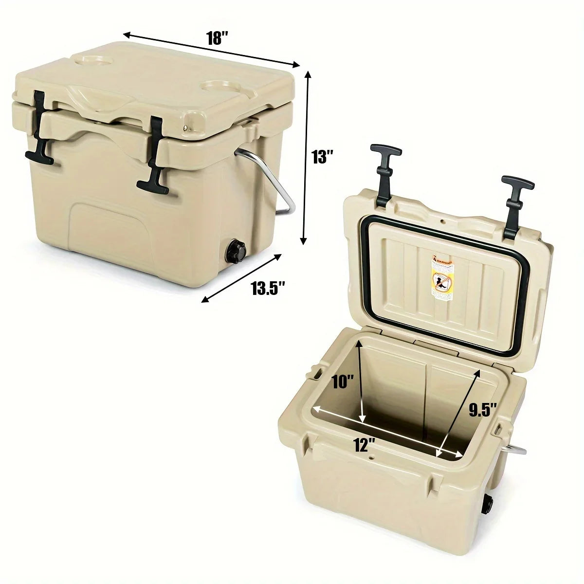 COSTWAY 16-Quart Cooler - Resilient Leak-Proof Ice Chest, Keeps 24 Cans Chilled - Optimal Outdoor Camping & Picnics