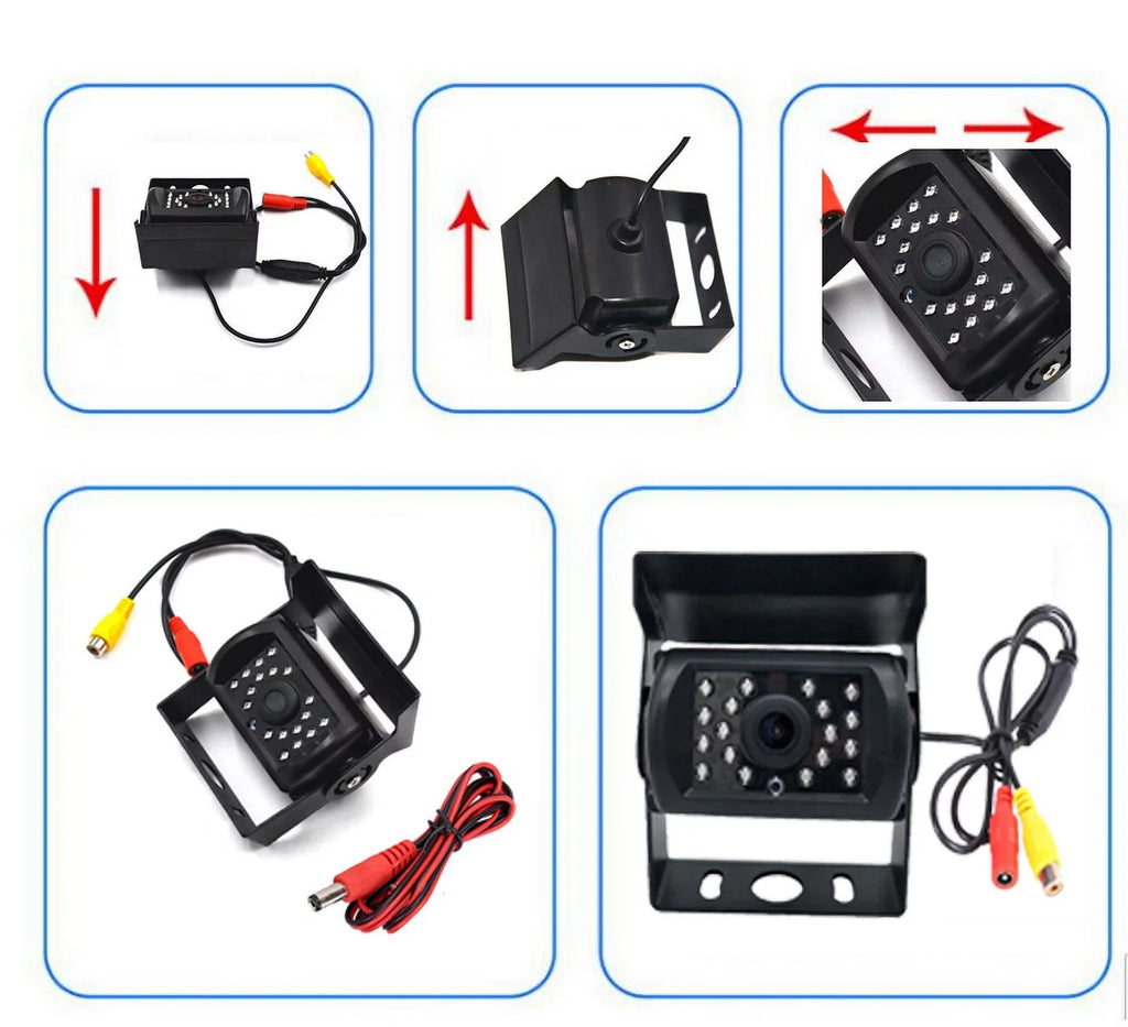 12V/24V parking system 7inch TFT LCD Car Monitor IR with 18 LED camera Bus RV Car Van Truck reverse Night Vision+32 feet cable