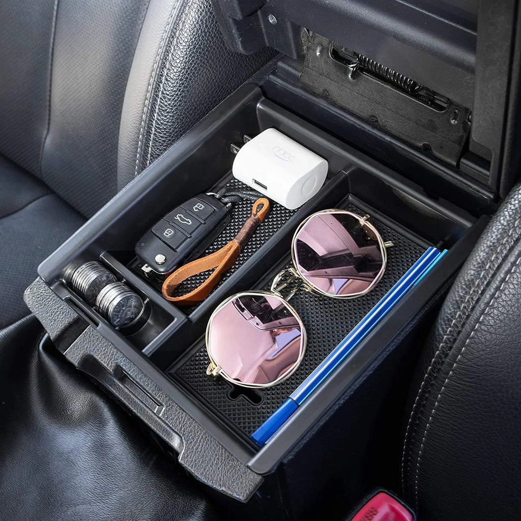 JDMCAR Center Console Tray Organizer with Toyota Tacoma Accessories 2016-2022 2023, Armrest Insert Container ABS Material Secondary Storage Box