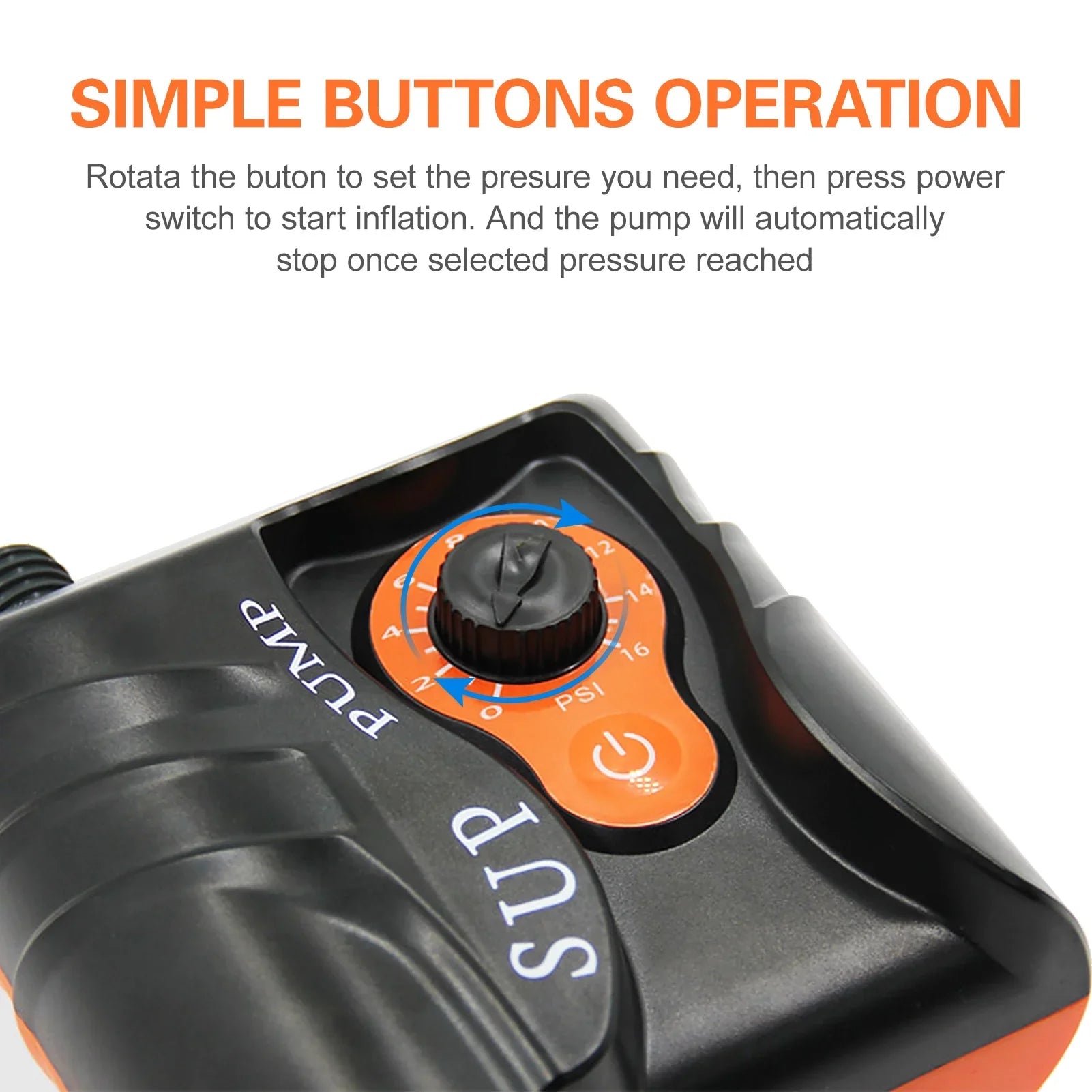 STERMAY 16PSI Electric Inflation Air Pump with 6PCS Nozzles Inflatable and Craft