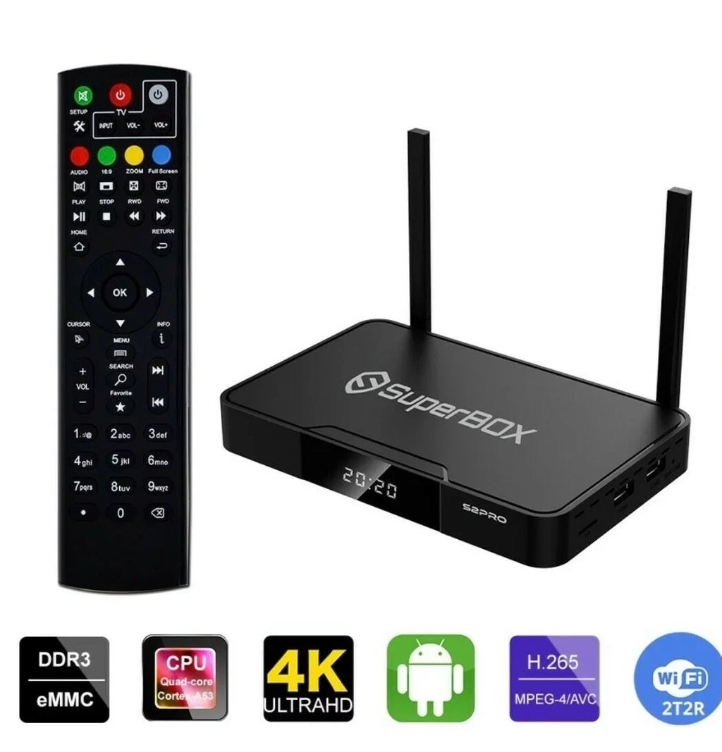 superbox s2 pro Powered by Android 9 Output USB3.0 2GB RAM 16GB ROM mini computer