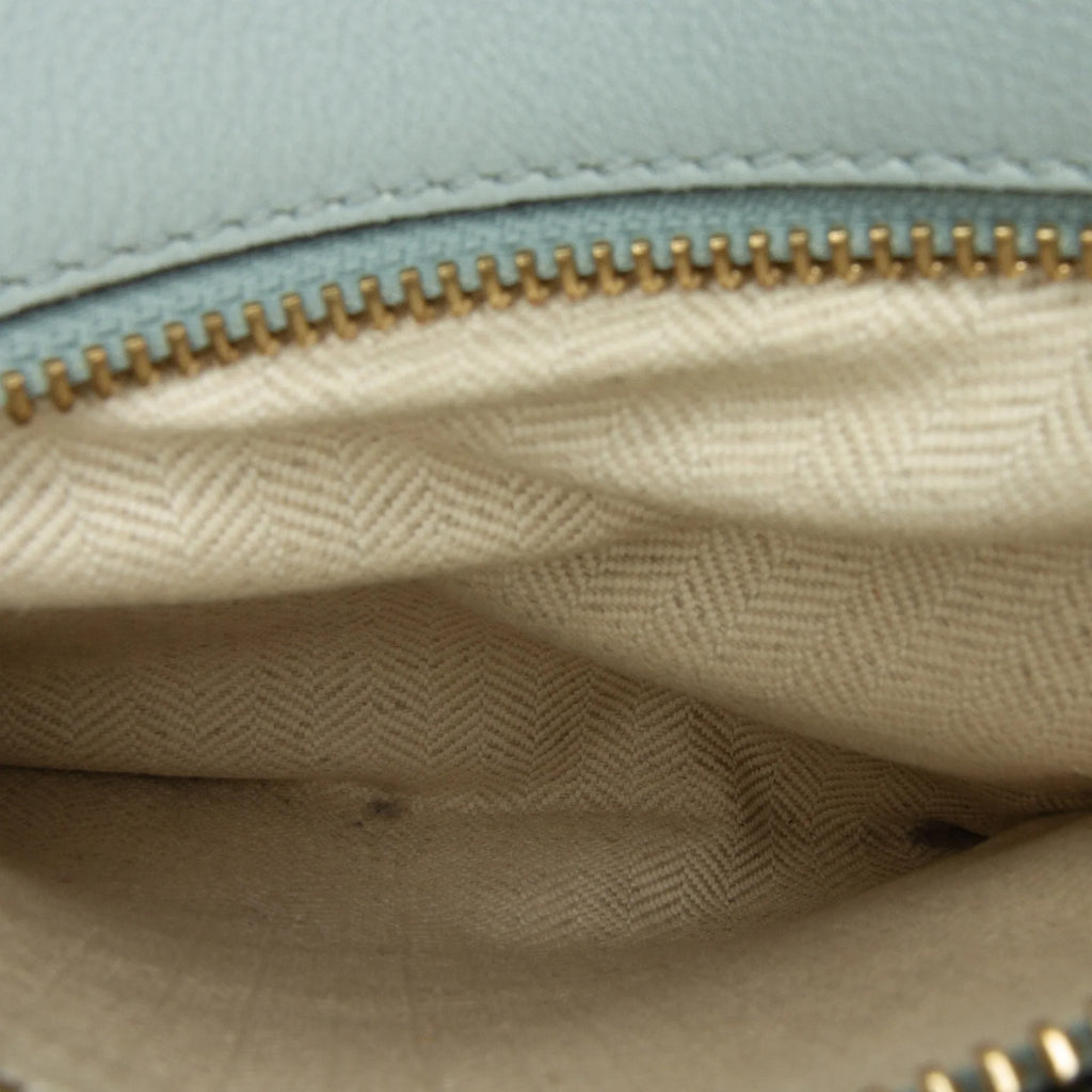 Pre-Owned Authenticated LOEWE Small Tricolor Puzzle Bag Calf Leather Blue Satchel Unisex (Good)