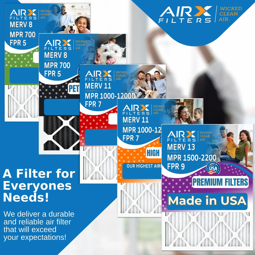 20x36x1 Air Filter MERV 8 Comparable to MPR 700 & FPR 5 Electrostatic Pleated Air Conditioner Filter 6 Pack HVAC AC Premium USA Made 20x36x1 Furnace Filters by AIRX FILTERS WICKED CLEAN AIR.