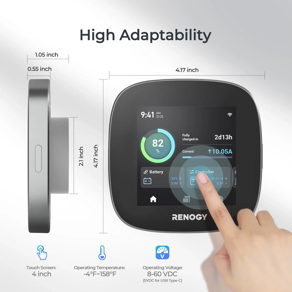 Renogy ONE Core: All-in-one Off-Grid Energy Monitoring Panel with RV Leveling System, Battery Monitoring Van, Cabin, Craft and Tiny Homes, Works with Renogy Energy Devices, Wi-Fi Version