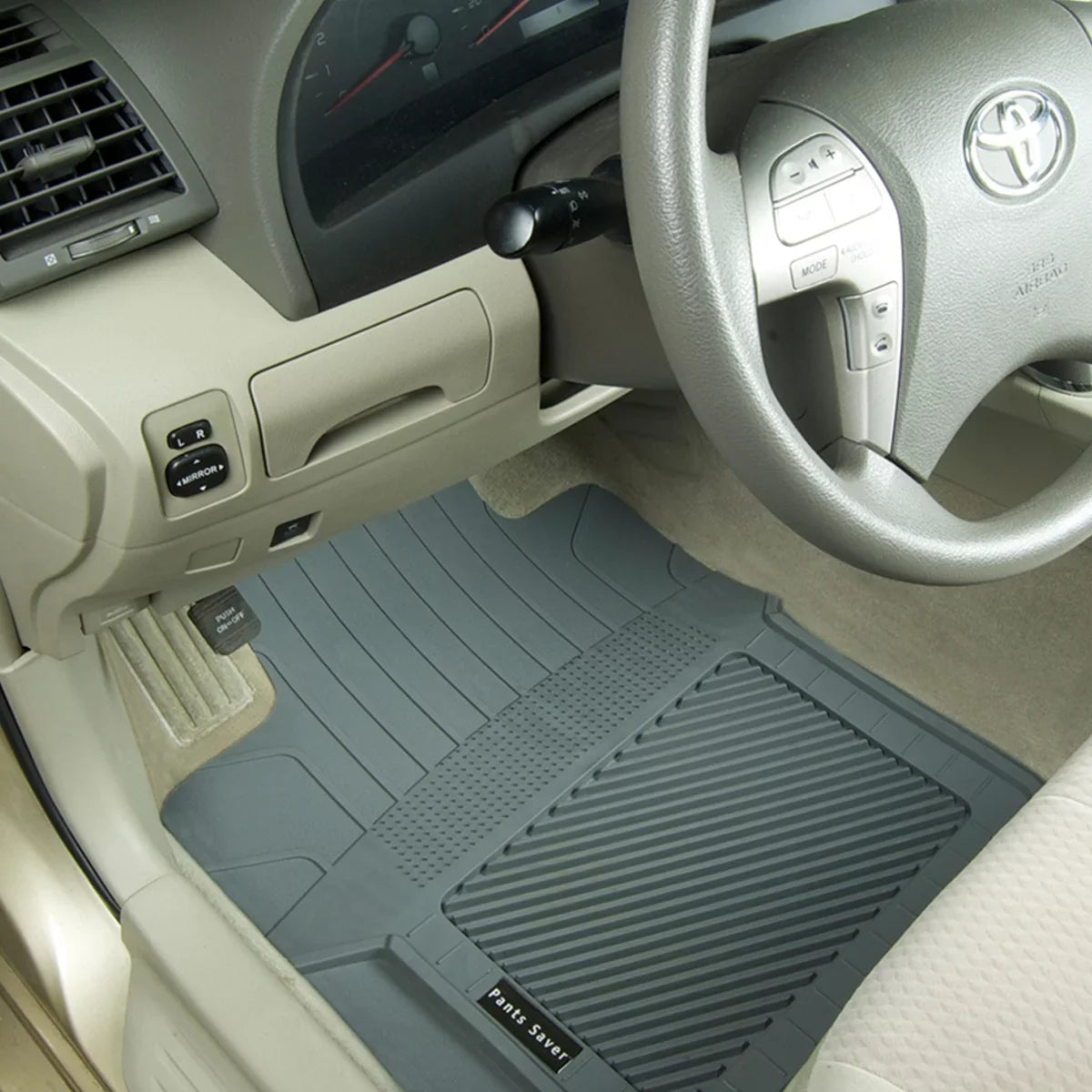 PantsSaver Custom Fits Car Floor Mats Dodge Grand Caravan 2019, 4 pc, All Protection vehicles, Heavy Duty Plastic,Gray