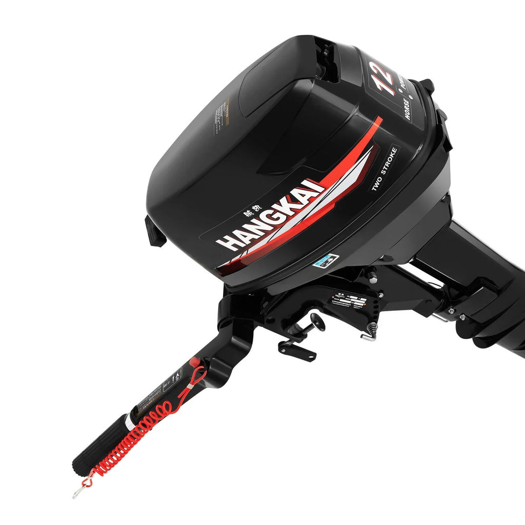 Outboard Motor, 2 Stroke 12 hp 169cc Heavy Duty Watercraft Engine Fishing Vessel Motor w/CDI System Water Cooling System (2 Stroke 12 hp)