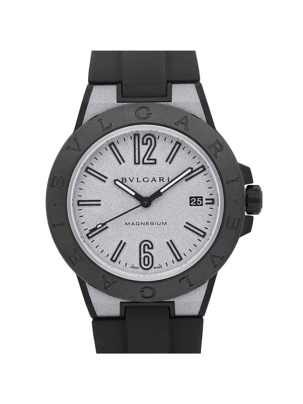 Bvlgari Diagono Magnesium 41mm Ceramic Silver Dial Automatic Mens Watch 102427