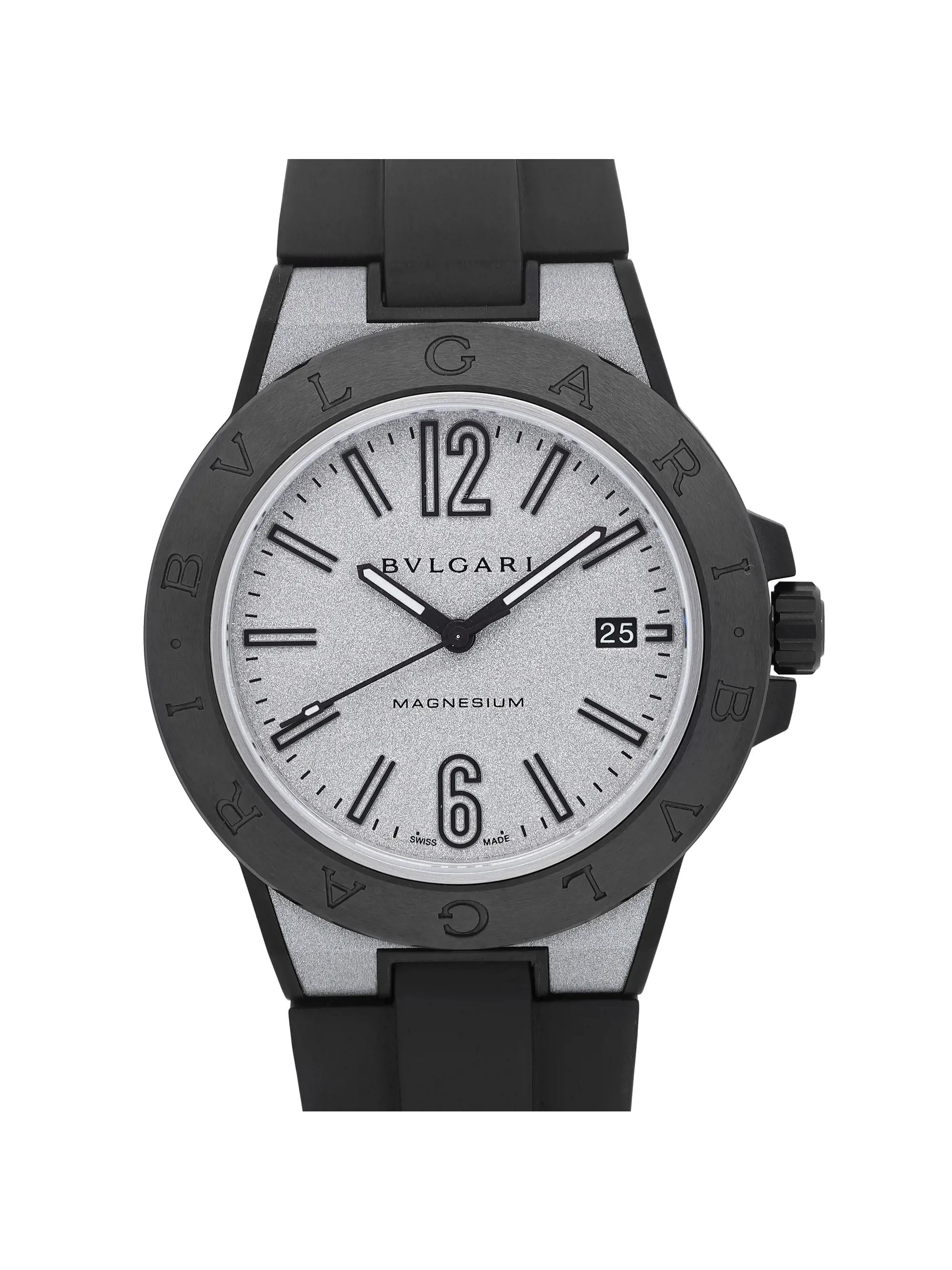 Bvlgari Diagono Magnesium 41mm Ceramic Silver Dial Automatic Mens Watch 102427