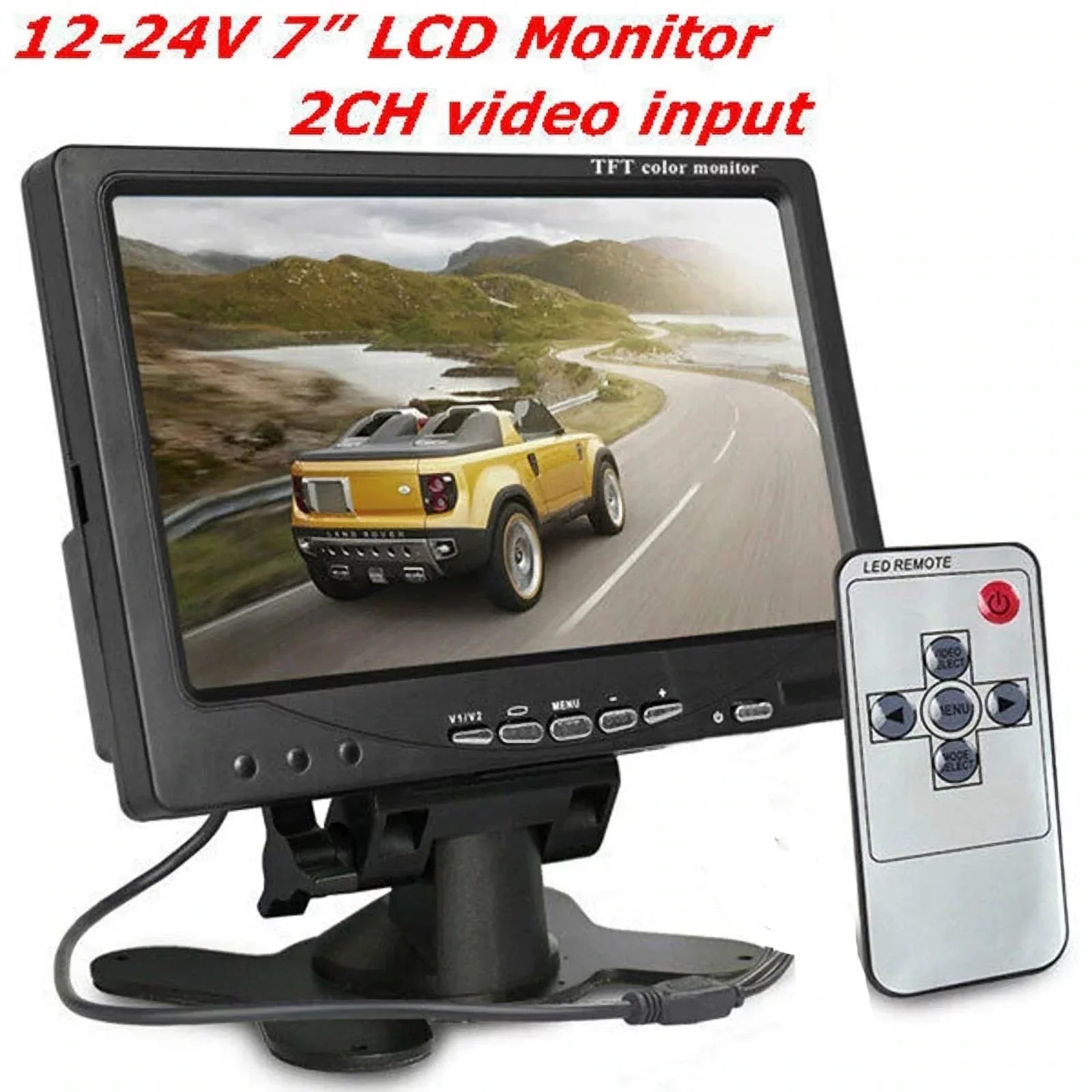 12V/24V parking system 7inch TFT LCD Car Monitor IR with 18 LED camera Bus RV Car Van Truck reverse Night Vision+32 feet cable