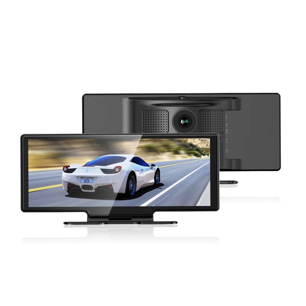 4K Front & Rear DVR Dash Camera with 10.26 Inch Touchscreen - Android Auto , Built-in WiFi, G-Sensing, Loop Recording, Hands-Free Calling