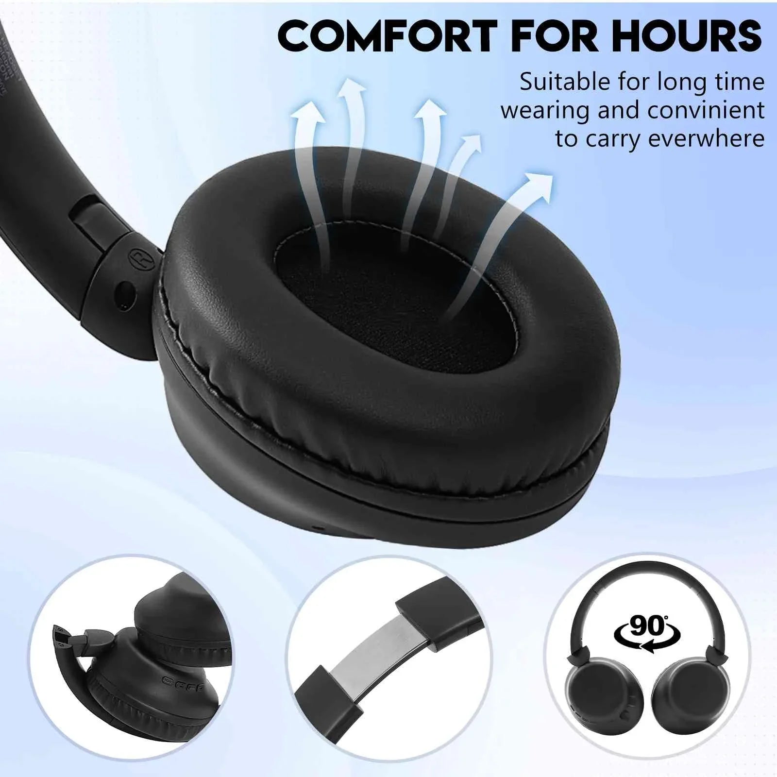 UrbanX UX991 Wireless Bluetooth Stereo Earphones High Resolution Audio Deep Bass Superior Comt Over The Ear Headphones with Mic Asus Zenfone Max Pro (M1) ZB601KL/ZB602K phone Call Support