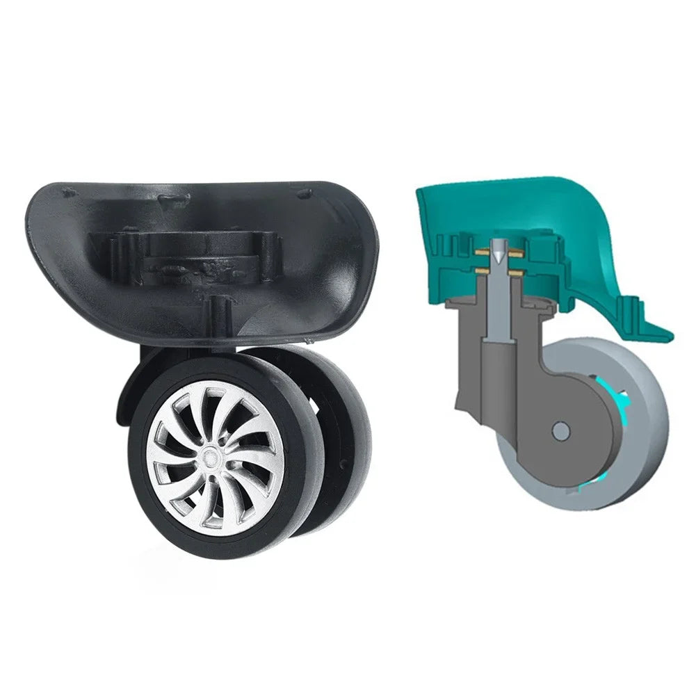 Yuri 4 Set Replacement Luggage Suitcase Wheels Swivel Universal Wheel Black