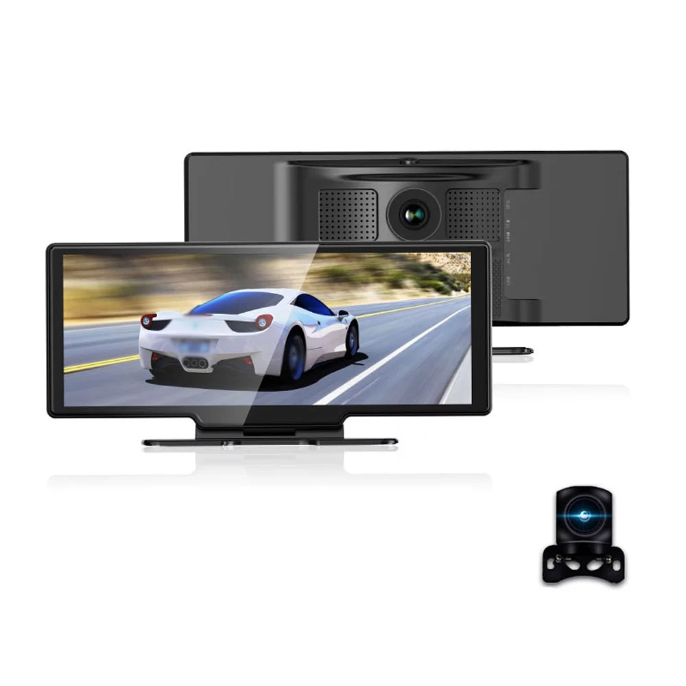 4K Front & Rear DVR Dash Camera with 10.26 Inch Touchscreen - Android Auto , Built-in WiFi, G-Sensing, Loop Recording, Hands-Free Calling