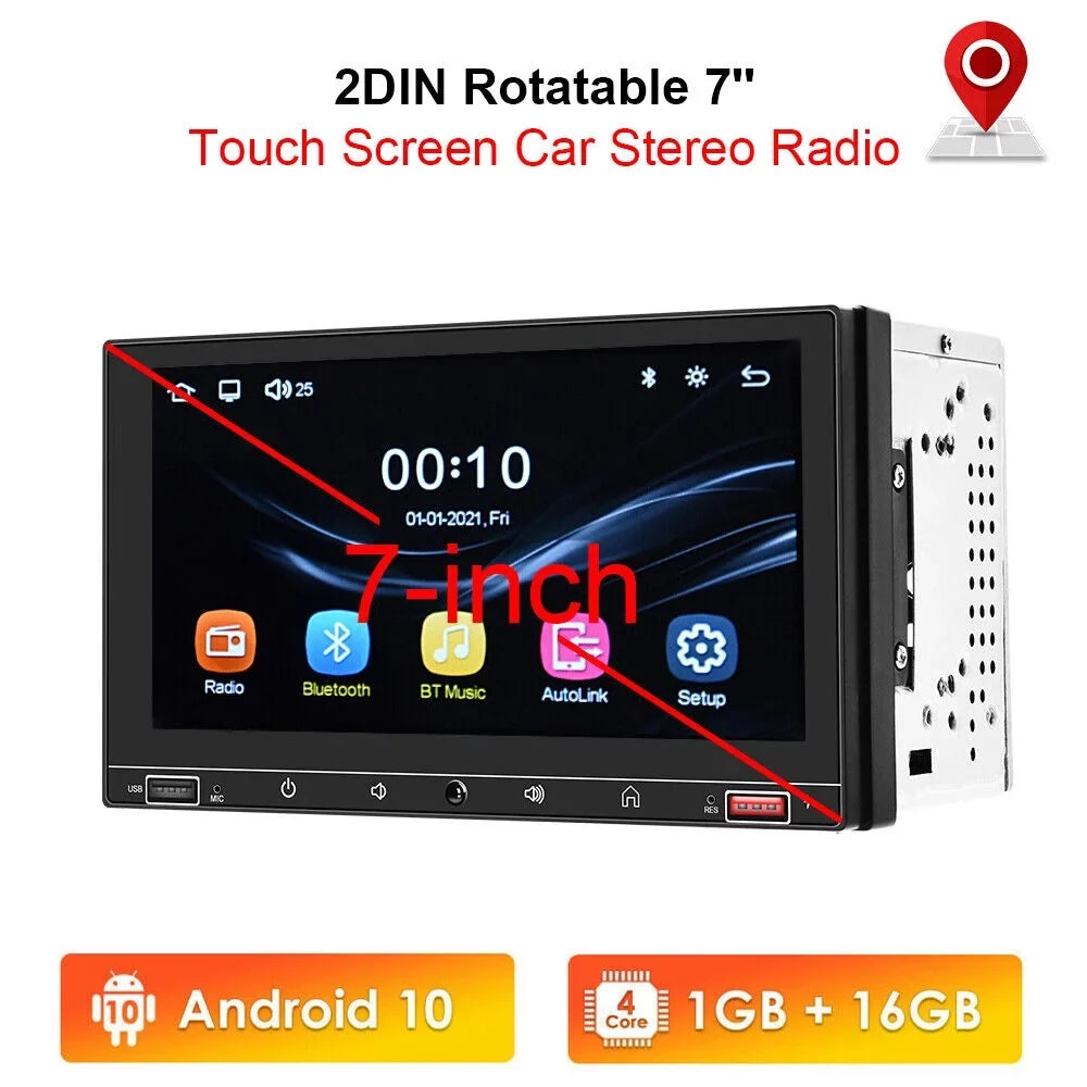 JLLOM 7" HD Screen Apple Carplay & Android Auto MP5 Player Wired Mirror Link Bluetooth AUX Fast Charge - Car Stereo System