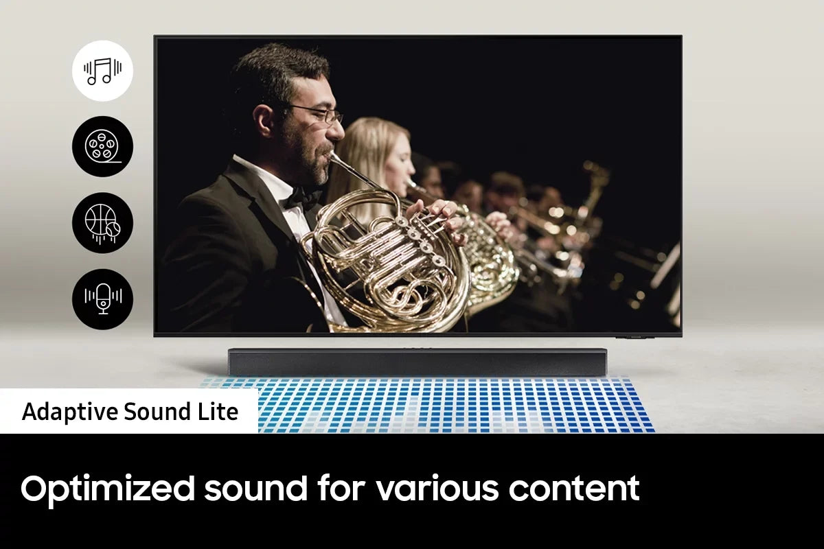 Samsung QN55S90CAFXZA 55" 4K OLED Smart TV with AI Upscaling with a Samsung HW-B550 2.1ch Soundbar and Subwoofer with Dolby Audio (2023)
