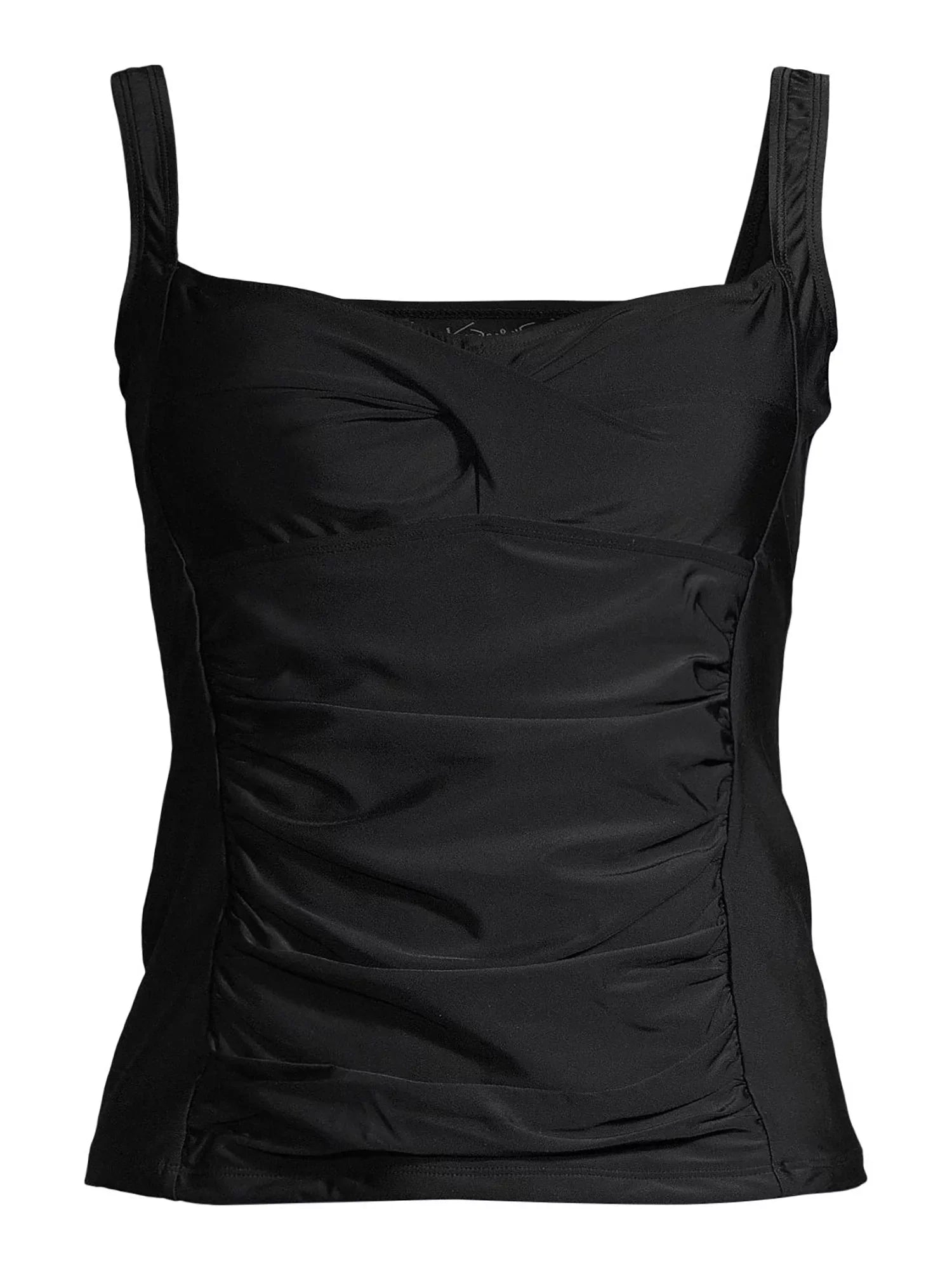 Gloria Vanderbilt Solid Princess Ruched Tankini Swimsuit Top